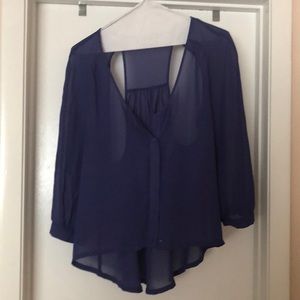 Sheer purple top